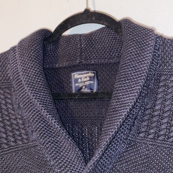 NWT Abercrombie & Fitch Blue Knitted Cardigan Mens - Picture 6 of 10